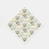 ガーデンパーティーバニーお祝い スタンダードランチョンナプキン (角)
