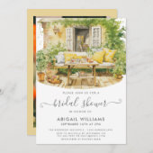 ガーデンパーティーピクニックイエローレモンブライダルシャワー 招待状 (正面/裏面)