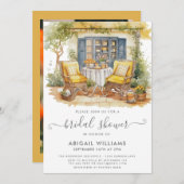 ガーデンパーティーピクニックオレンジシトラスブライダルシャワー 招待状 (正面/裏面)