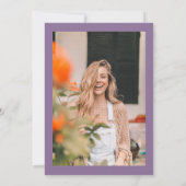 ガーデンパーティーピクニックパープルフローラブライダルシャワー 招待状 (裏面)