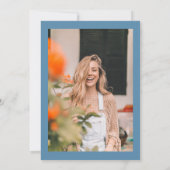 ガーデンパーティーピクニックブルーピンクフローラブライダルシャワー 招待状 (裏面)