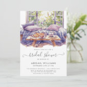 ガーデンパーティーピクニックラベンダーフローラブライダルシャワー 招待状 (スタンド正面)