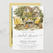 ガーデンパーティーピクニックレモンシトラスブライダルシャワー 招待状 (正面/裏面)