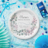 ガーデンパーティーピンクアンドグリーンユーカリ ペーパープレート (パーティー)