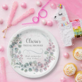 ガーデンパーティーピンクアンドグリーンユーカリ ペーパープレート (パーティー)