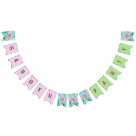 ガーデンパーティーピンク牡丹 バンティングフラッグ