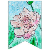 ガーデンパーティーピンク牡丹 バンティングフラッグ (第1の旗)