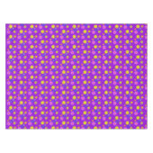 ガーデンパーティーファンキーレトロ70sフラワープリントパープル テーブルクロス (正面(横))