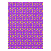 ガーデンパーティーファンキーレトロ70sフラワープリントパープル テーブルクロス (正面)