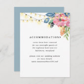 ガーデンパーティーフラワーズトゥインクルライツブルー結婚ズ エンクロージャーカード (正面/裏面)