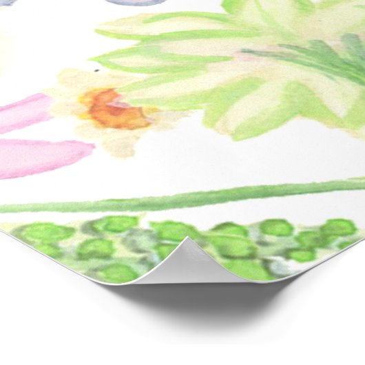 ガーデンパーティーフローラブライダルシャワーへようこそ ポスター (角)