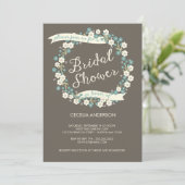 ガーデンパーティーフローラリースブライダルシャワー 招待状 (スタンド正面)