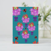 ガーデンパーティーブケッツ – ティール（緑がかった色）_Thank You サンキューカード (スタンド正面)