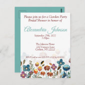 ガーデンパーティーブライダルシャワー招待予算 ポストカード (正面/裏面)