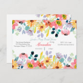 ガーデンパーティーブライダルシャワー招待 ポストカード (正面/裏面)
