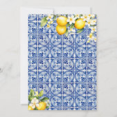 ガーデンパーティーブルー&レモンブライダルシャワー 招待状 (裏面)