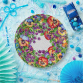 ガーデンパーティープリティパンジー ペーパープレート (パーティー)