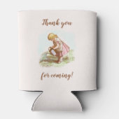 ガーデンパーティーベビーシャワーヴィンテージチャイルドスケッチ 缶クーラー (裏面)