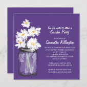 ガーデンパーティーメイスンジャー&ホワイトデイジー 招待状 (正面/裏面)