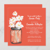 ガーデンパーティーメイスンジャー&ホワイトデイジー 招待状 (正面/裏面)