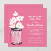 ガーデンパーティーメイスンジャー&ホワイトデイジー 招待状 (正面/裏面)