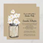 ガーデンパーティーメイスンジャー&ホワイトデイジー 招待状 (正面/裏面)