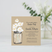 ガーデンパーティーメイスンジャー&ホワイトデイジー 招待状 (スタンド正面)