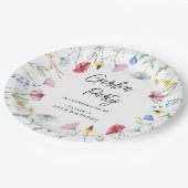 ガーデンパーティーワイルドフラワーズ誕生日 ペーパープレート (アングル)