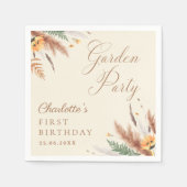 ガーデンパーティーワイルドフラワーフローラ1st誕生日 スタンダードカクテルナプキン (正面)