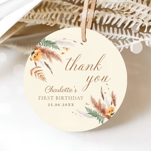 ガーデンパーティーワイルドフラワーフローラ1st誕生日 フェイバータグ