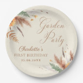 ガーデンパーティーワイルドフラワーフローラ1st誕生日 ペーパープレート (正面)