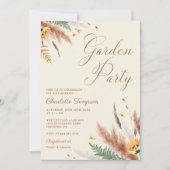 ガーデンパーティーワイルドフラワーフローラ1st誕生日 招待状 (正面)