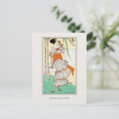 ガーデンパーティーヴィンテージダムファッションイラストレーション ポストカード (スタンド正面)