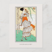 ガーデンパーティーヴィンテージダムファッションイラストレーション ポストカード (正面)