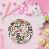 ガーデンパーティーヴィンテージフローラグリーンサム誕生日 ペーパープレート (パーティー)