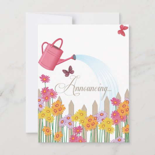 ガーデンパーティー収集婚約発表 招待状 (正面)