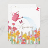 ガーデンパーティー収集婚約発表 招待状 (正面/裏面)