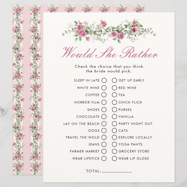 ガーデンパーティー彼女はむしろブライダルシャワーゲーム (正面/裏面)