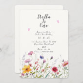 ガーデンパーティー第1誕生日招待状 招待状 (正面/裏面)