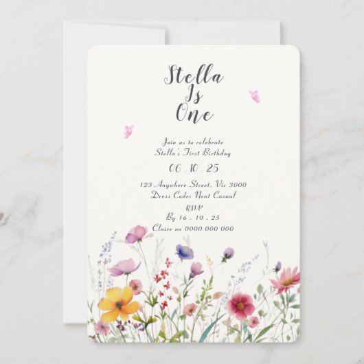 ガーデンパーティー第1誕生日招待状 招待状 (正面)