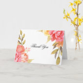 ガーデンパーティー結婚ズ・サンキュー カード (黄色い花)