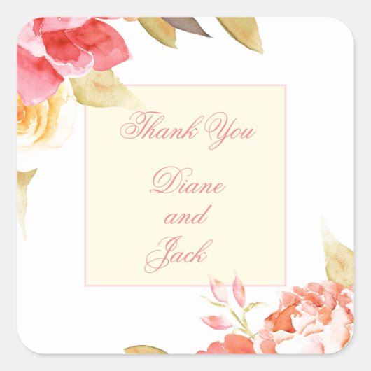 ガーデンパーティー結婚ズ スクエアシール (正面)