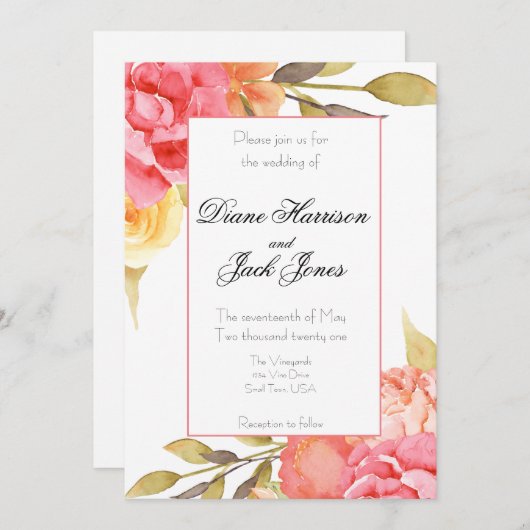 ガーデンパーティー結婚ズ 招待状 (正面/裏面)