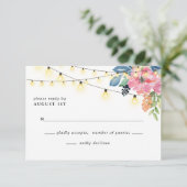 ガーデンパーティー花とトゥインクルライツブルー結婚ズ 出欠カード (スタンド正面)