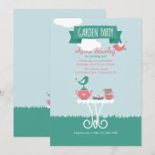 ガーデンパーティー設定招待状 招待状 (正面/裏面)