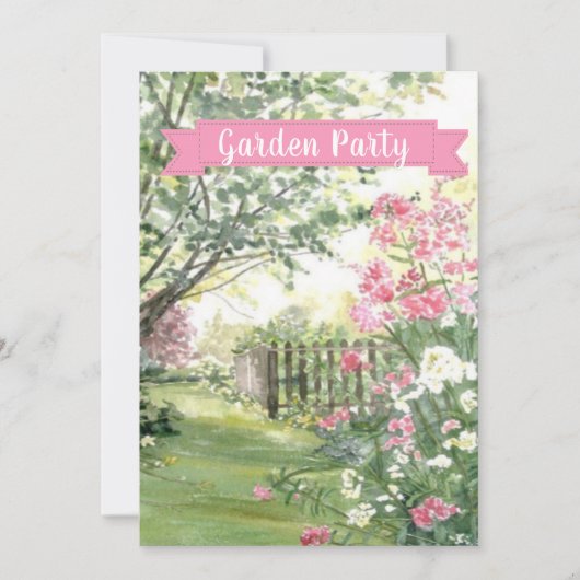 ガーデンパーティー誕生日/その他の大事な行事/招待状 招待状 (正面)
