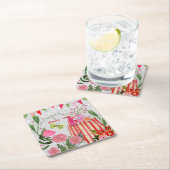 ガーデンパーティー誕生日 スクエアペーパーコースター (インサイチュ)