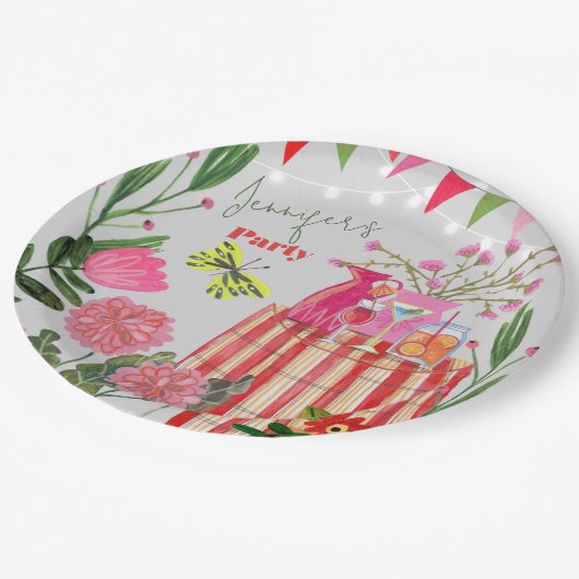 ガーデンパーティー誕生日 ペーパープレート (アングル)