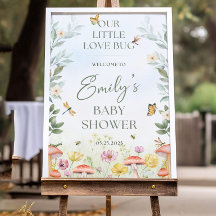 ガーデンパーティー赤ちゃんシャワーのサイン小さな愛のバグAcry