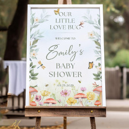 ガーデンパーティー赤ちゃんシャワーのサイン小さな愛のバグAcry